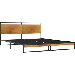 vidaXL Bettgestell Metall 140x200 cm - Schwarz