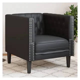 vidaXL Chesterfield-Sessel Schwarz Kunstleder