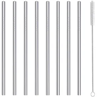 Cocktail Strohhalme Edelstahl Kurze Strohhalm Wiederverwendbar Metall Lebensmittelqualität mit Reinigungsbürste 160x6mm für Cocktail Rock Gin Glas Kaffeetasse Fruchtsaft 8 PCS