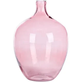 Beliani Blumenvase Roti Glas 39 cm rosa