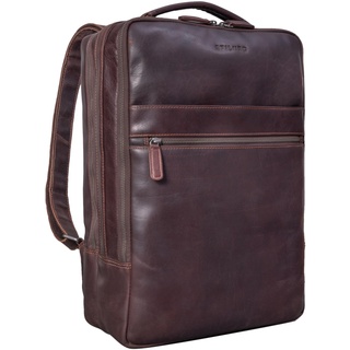 STILORD 'Jason' Laptop-Rucksack 17 Zoll Groß Leder Vintage Business Backpack Daypack für Uni Reisen Arbeit Büro Freizeit - Lederrucksack Damen & Herren Echtleder, Farbe:torres - braun