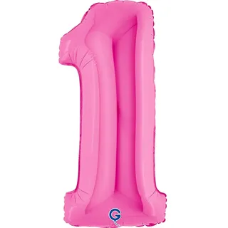 Grabo XXL Riesen Zahlen Folienballon 102 cm (40") Pink – Perfekte Deko für Geburtstage, Jubiläen & Feiern – Happy Birthday Party-Highlight - für Helium und Luft! Wiederverwendbar! 1