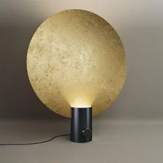 s.luce Tischlampe Cloud Blattgold Ø 50cm , Goldfarben , Metall , Rund , Gu10 , 50x64x64 cm , Lampen & Leuchten, Innenbeleuchtung, Tischlampen