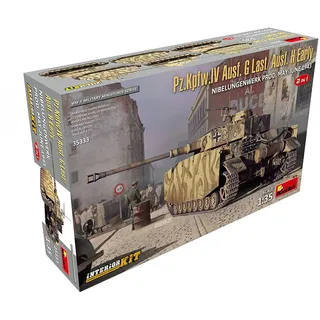 MiniArt 35333 1:35 Pz.Kpfw.IV AUSF.G-Spä./H-Früh. 2in1 - originalgetreue Nachbildung, Modellbau, Plastik Bausatz, Basteln, Hobby, Kleben, Modellbausatz, Zusammenbauen, unlackiert