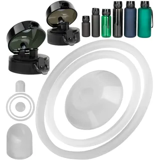 Ersatz Dichtringe Komplett Set, 2 Sets, kompatibel mit 720°DGREE uberBottle, Super Sparrow, uvm., für kleine bis XXL Trinkflaschen, Silikondichtungen für Wasserflasche Schraubverschluss und Kappe
