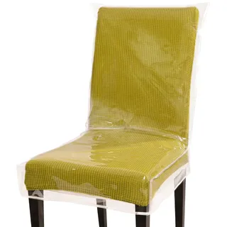 Jassoka 53,3 x 50,8 cm, Kunststoff, Schutzbezug für Esszimmerstühle, frei von Katzen und Hunden, Flecken, leicht zu reinigen, transparenter Vinyl-Schutz (4 Stück)