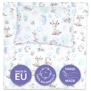 Kinderbettwäsche Baby Bettwäsche 90x120 cm aus Baumwolle - Kinder Set von Duvet Cover 90 x 120 und Kissenbezug 40x60 cm Junge und mädchen babybettwäsche bettbezug für Kleinkind Oeko-Tex
