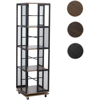 Bücherregal HWC-P13, Standregal Drehregal, Rollen drehbar, Metall Industrial Melamin MVG 147x40x40cm