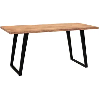 Wohnling Schreibtisch Akazie massiv / Schwarz