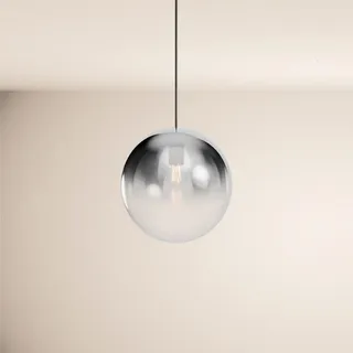 s.luce Hängelampe Orb 1.5m Abhängung Rauch Verlauf/Schwarz Ø 30cm , Grau, Schwarz , Glas , Rund , E27 , 30x30x30 cm , Lampen & Leuchten, Innenbeleuchtung, Hängeleuchten, Pendelleuchten
