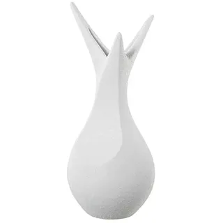 Bodenvase mit Keramikspießen in Weiß, Sandfarben, 50 x 22 x 22 cm