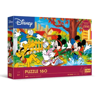 Trefl - Disney, Spaß in den Pfützen - Puzzle 160 Teile - Buntes Puzzle mit Figuren aus dem Mickey Mouse Zeichentrickfilm,Spaß für Kinder ab 6 Jahren