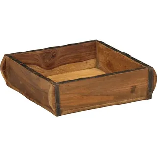 Tablett Braun 29 x 31 x 10 cm Massives upgecyceltes Holz - Braun