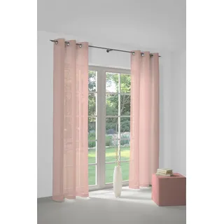 Vorhang WIRTH "Sunday" Gr. 2, rosa, B:141cm H:175cm, Jacquard, Baumwolle, Polyester, Gardinen, Vorhang, nach Maß