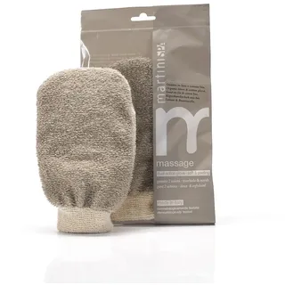 Martini Spa - Handschuh aus Bio-Baumwolle und Leinen, braun, 30 g, 1 Stück - Made in Italy -