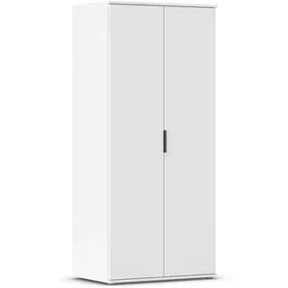 Rauch Möbel Essea, Drehtürenschrank, Kleiderschrank, Garderobe, Schrank, Kleiderschrank weiß, 2-türig, Farbe Alpinweiß, 85x188x52cm