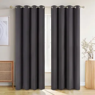 Blumtal Thermovorhang Ösen 132 x 160 cm Grau/Anthrazit 2 St.