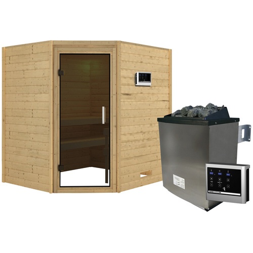 Bild von KARIBU Sauna Mia - 9 kW Saunaofen mit externer Steuerung, für 3 Personen beige