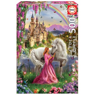 Educa - Puzzle 500 Teile für Erwachsene | Fee und Einhorn, 500 Teile Puzzle für Erwachsene und Kinder ab 11 Jahren, Fantasy, Märchen (17985)