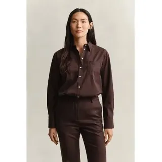 Gant für Damen. 4300212 Klassisches Popeline-Hemd Relaxed Fit braun (32), Lässig, Baumwolle, Langarm