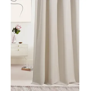 Room99 Vorhang mit Ösen Laurel 140 x 260 cm Breite x Höhe Verdunkelung Blickdicht Schiebegardinen Curtain Wohnzimmer Schlafzimmer Hellbeige, 1 Stück