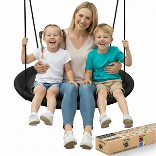 SereneLife Flying Fun Toy – Indoor/Outdoor Hängendes Schaukelspielzeug, Metall, Schwarz, Einheitsgröße