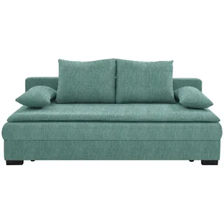 Venda Schlafsofa , Türkis , Textil , Uni , Füllung: Schaumstoff,Schaumstoff , 207x94x90 cm , Stoffauswahl, Liegefunktion, Rücken echt , Wohnzimmer, Sofas & Couches, Schlafsofas, Sonstige Schlafsofas