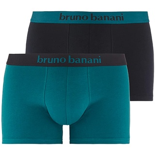 Bruno Banani Herren Short 2Pack Flowing Boxershorts, petrolgrün/schwarz // schwarz/petrolgrün, S (2er Pack)