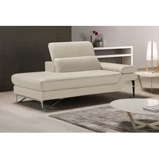 Egoitaliano Ottomane »Princess, elegantes Designsofa mit erstklassigem Sitzkomfort,« inkl. verstellbarem Kopfteil und edle Designmetallfüße, weiß