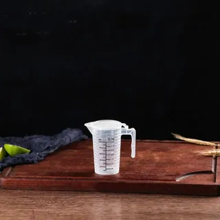 Transparenter Kunststoff-Messbecher mit Deckel, 100 ml - 1000 ml, Küchen- und Laborwaage mit Griff zum Backen, Kaffee, Getränke, klare ML/Oz-Markierungen (100 ml)