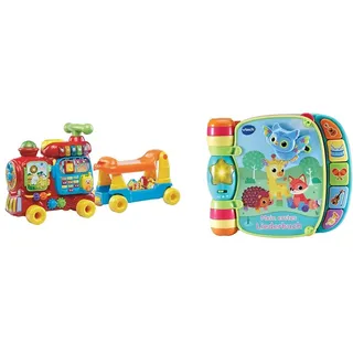VTech ABC-Eisenbahnspielzeug, bunt, deutsch & Baby Mein erstes Liederbuch – Kunterbuntes Buch mit 6 Seiten und beweglichen Elementen zum Spielen, Zuhören und Mitsingen – Für Kinder von 6-36 Monaten