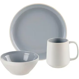 Novel Frühstücksservice , Blau , Keramik , 6-teilig , Uni , Lfgb , lebensmittelecht , Geschirr, Geschirrsets, Kaffeeservice