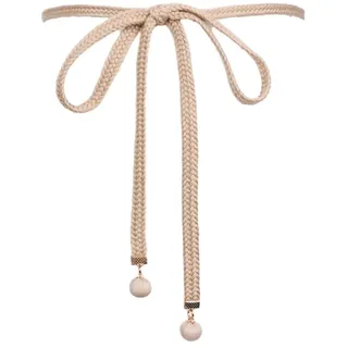 Whakano 2 Stück Geflochtene Taille Gürtel Damen,Dekorativen Taillengürtel Kleidgürtel,Schmaler Gürtel Frauen,Taillenkette,Kettengürtel für Kleid Jeans Rock Langen Hemden,148 cm,Khaki