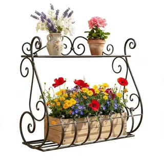 DanDiBo Ambiente Wandblumenhalter 50 x 44 x 21 cm Schwarz
