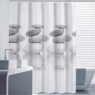 Goldbeing Duschvorhang 200x200 Textil Grau Pebble Schimmelresistenter und Wasserabweisend Shower Curtain mit 12 Duschvorhangringen (200 * 200cm)