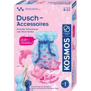 KOSMOS 671600 Dusch-Accessoires, Amazon Exklusiv, Gestalte Schwämme aus Dusch-Wolle und erstelle Mini-Seifen mit Fabverlauf, spannendes Experimentierset für Kinder ab 8-12 Jahre