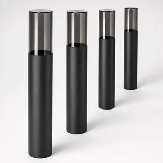SSC-LUXon 4 Stück VARDA Standleuchte Außen schwarz E27 Fassung - Außenstehleuchte Höhe 50 cm Gehwegleuchte Design Pollerlampe - Schwarz
