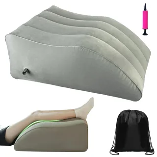 ProPillows Venenkissen Aufblasbar Beinkissen zum Hochlagern – Füße Hochlegen zur Besseren Durchblutung, Tragbares Venenkissen Aufblasbar, Schlafschlafbrille Gegen Licht, für BüRo & Zuhause (Grau)