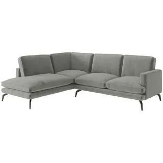 Livetastic Ecksofa , Grau , Metall , Füllung: Daunen, Silikon , Ottomane links, L-Form , 250x202 cm , Made in Eu , Wohnzimmer, Sofas & Couches, Wohnlandschaften, Ecksofas