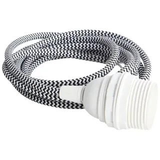 House Doctor Stoffdraht mit Stecknuss und zwei Ringen, schwarz/weiß, 300 x 36 cm 204210147