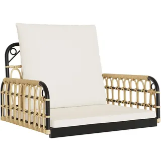 Hängestuhl mit Kissen 63x58x39 cm Poly Rattan und Stahl - Braun