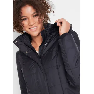 Steppmantel BONPRIX "Steppmantel mit abnehmbarer Kapuze", Damen, Gr. 42, schwarz, Obermaterial: 100% Polyester. Futter: 100% Polyester. Ärmelfutter: 100% Polyester, unifarben, oversize, Mäntel Steppmantel, mit abnehmbarer Kapuze, mit Eingrifftaschen, mit Stehkragen