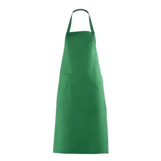 Leiber Latzschürze, ca. 100 cm lang, mit Tasche, Schürze ideal für die Gastro und Lebensmittelindustrie, Farbe:  grün