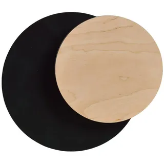 Wandleuchte GARVEY Schwarz Natur G9 Rund Indirekte Beleuchtung Flur