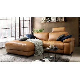 KAWOLA Ecksofa Lola Leder Recamiere links cognac