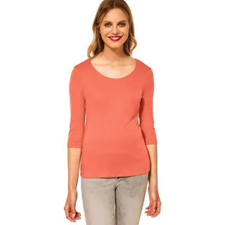 STREET ONE Damen A317588 Basic T-Shirt mit 3/4 Arm, Black, 42