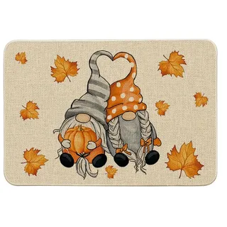 Artoid Mode Herbst Fußmatte Ahornblätter Kürbisse Gnom 40x60cm