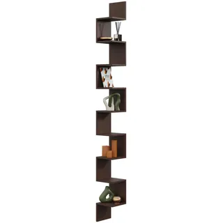 Eckregal MEGA Wenge – modernes skandinavisches Wandregal, großes Hängeregal für Wohnzimmer, Büro und Schlafzimmer - Schwarz