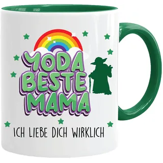 Acen Merchandise | Yoda Beste Mama Tasse | Lustiger Kaffeebecher mit Spruch Baby Yoda Motiv | Witzige Bürotasse Steingut für Mutter Sohn | Geschenkidee für Mama Geburtstag