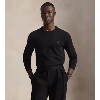 Polo Ralph Lauren für Herren. 710684957008 Schmal geschnittener Baumwollpullover schwarz (XL), Lässig, Baumwolle, Klassisch